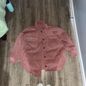 Pink oversized “cardigan” corduroy